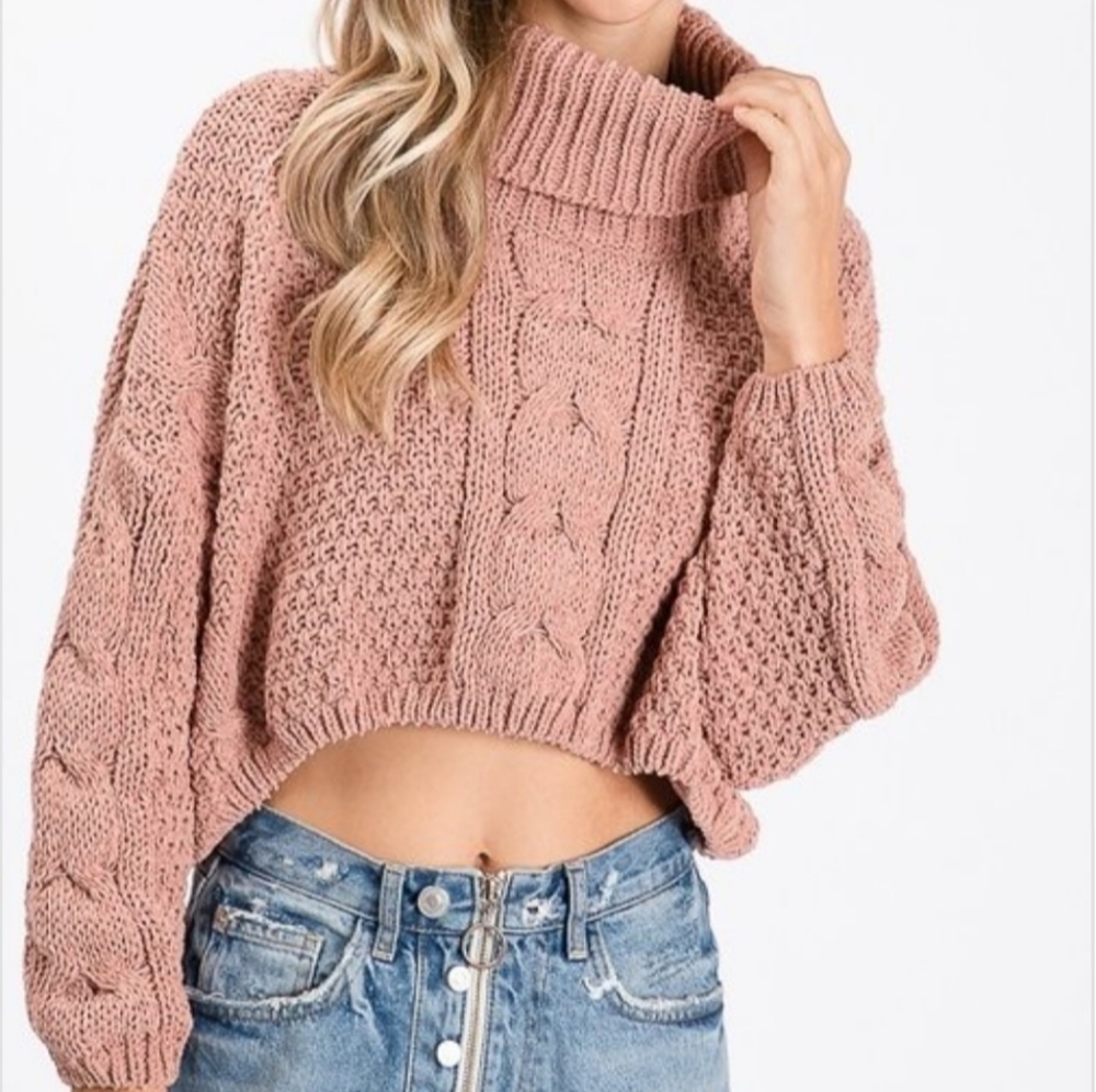 Knitted Dolman crop sweaters